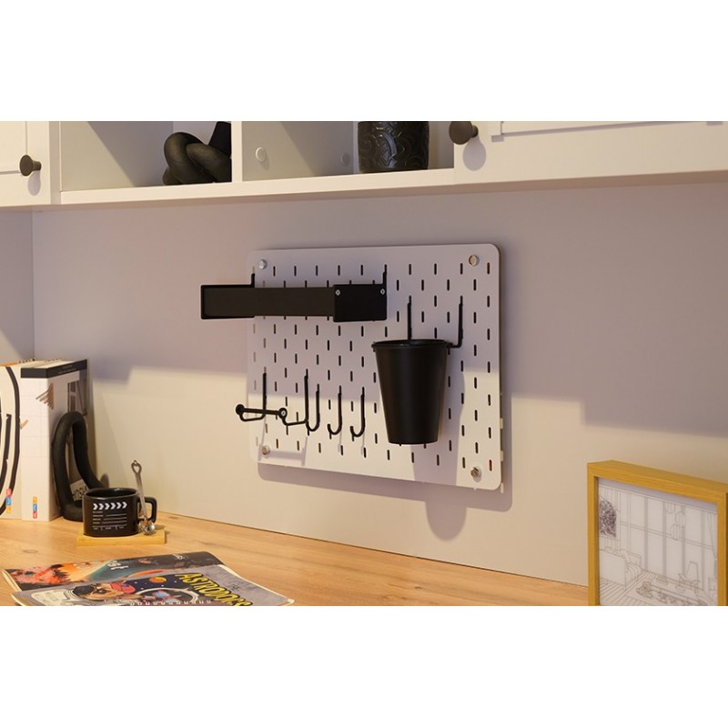 Çalışma Masası Pegboard Seti Gri-Siyah